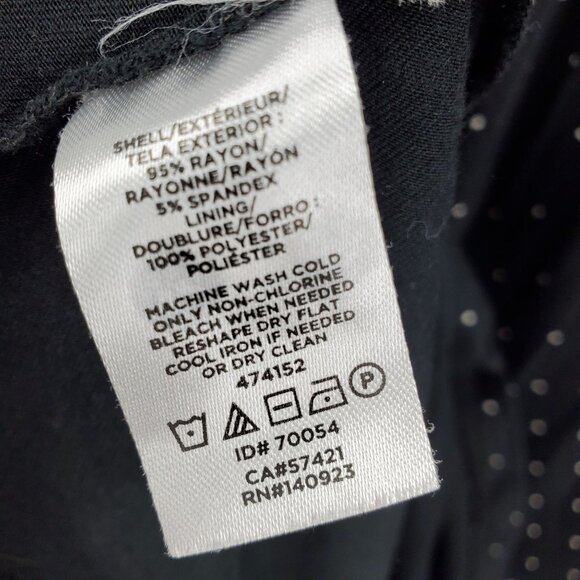 Loft Ann Taylor Black and White Polka Dot V Neck Knee Length Dress 6 - Picture 9 of 9